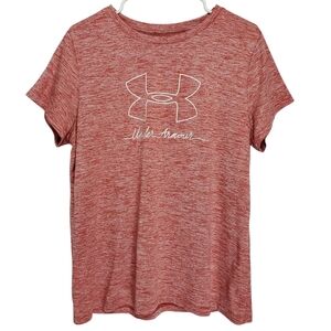 🟢2464 * Under Armour HeatGear Performance Tee Heathered Red Size XL